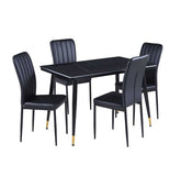 Scorpio Dining Table & 4 Lotus Chairs Black